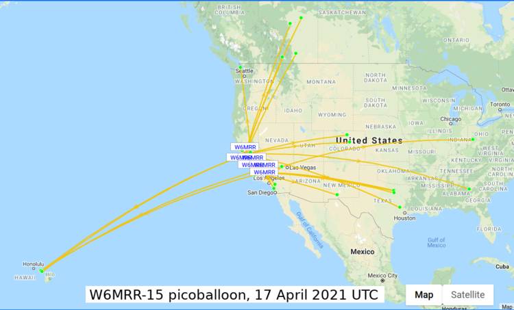 WSPR packets from Saturday April 17th