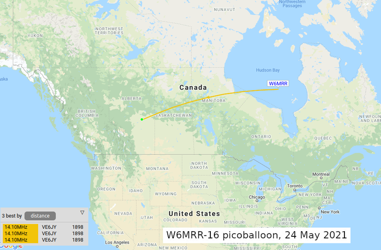 WSPR packets from Monday May 24th