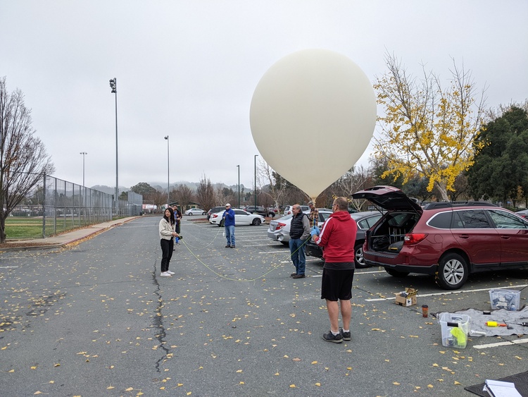 Balloon ready to launch