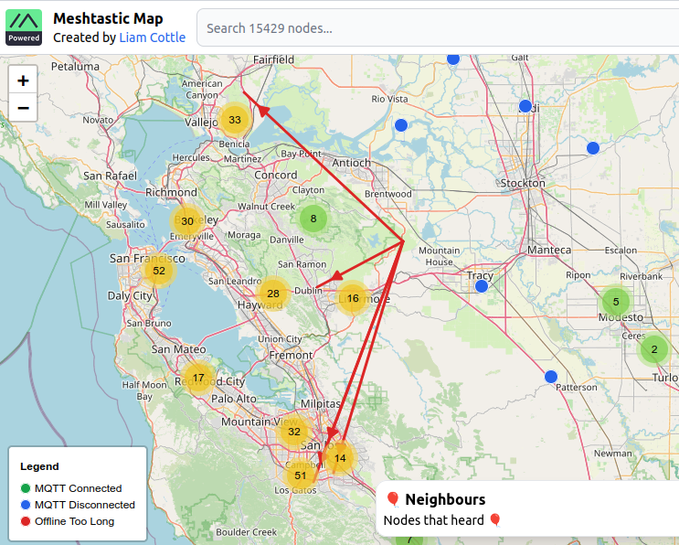 Meshtastic beacons received during flight